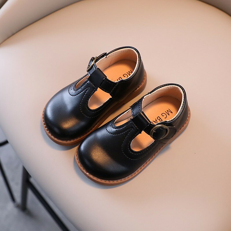 الأطفال ماري جينس النمط البريطاني T-حزام ثلاثة ألوان خمر 21-30 فتاة صغيرة الأحذية الجلدية جميع mtach مدرسة الاطفال الشقق