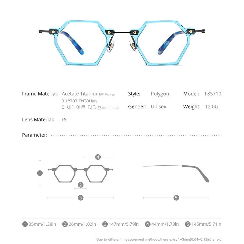 FONEX خلات التيتانيوم النظارات الإطار النساء 2022 جديد خمر مضلع الرجعية وصفة النظارات الرجال نظارات نظارات F85710
