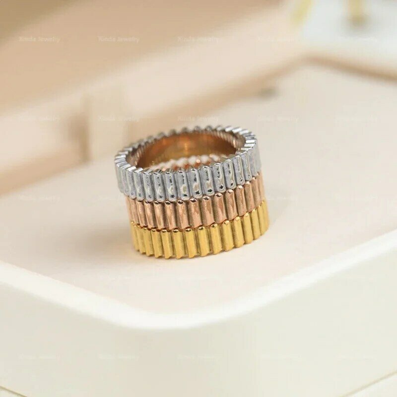 خاتم تروس من الفضة الإسترليني S925 كلاسيكي للنساء ، علامة تجارية أنيقة بسيطة ، مجوهرات فاخرة للزوجين ، هدية للحفلات