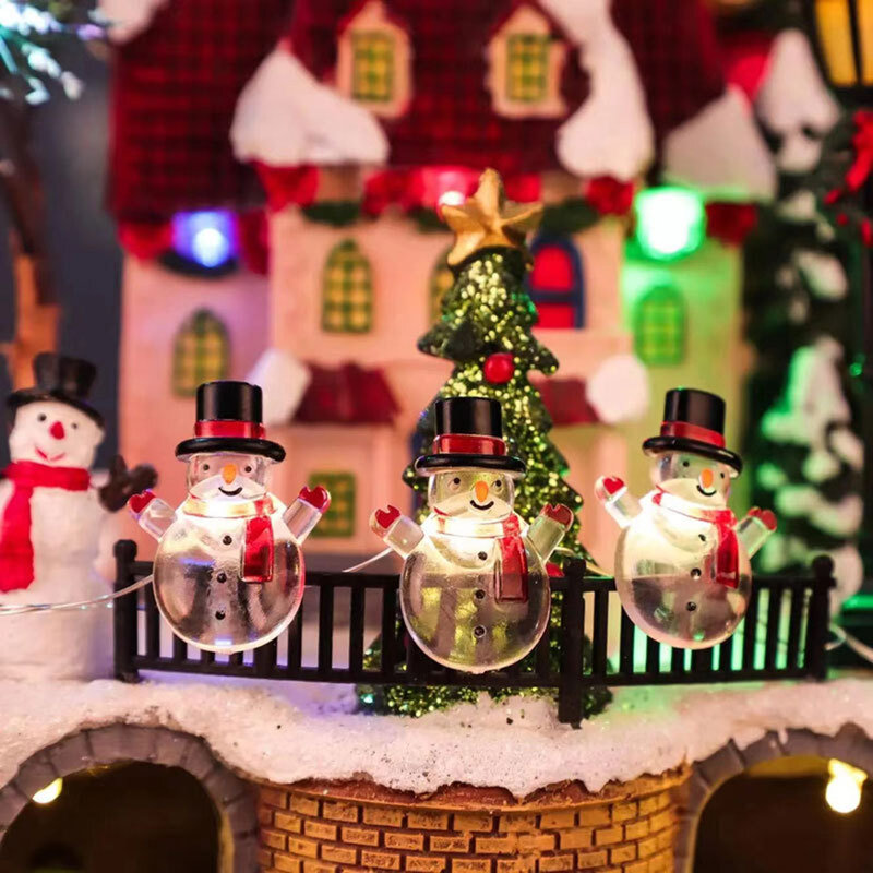 بطارية تعمل بالطاقة سانتا ثلج ضوء سلسلة ، ديكور الجنية الخفيفة لعيد الميلاد ديكور ، 0.06 واط ، 10 المصابيح ، 1 متر