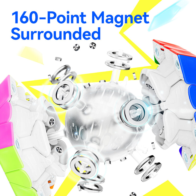 مكعب السرعة المغناطيسي Megaminx Maglev للأطفال ، لغز بدون لصق ، لعبة ثلاثية الأبعاد للمبتدئين ، خماسي ، مغناطيس