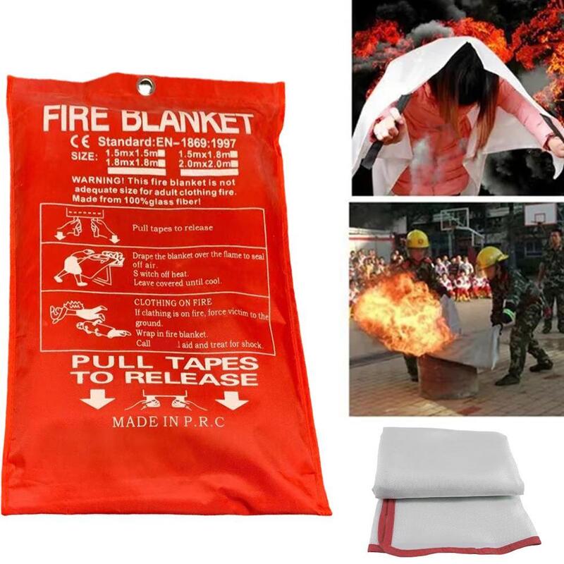 بطانية الحريق في حالات الطوارئ ، قماش مثبط ، عزل حراري ، غطاء أمان ، منزلي ، مطبخ ، قتال ، أداة طفاية حريق ، 2.0 متر × 2.0 متر