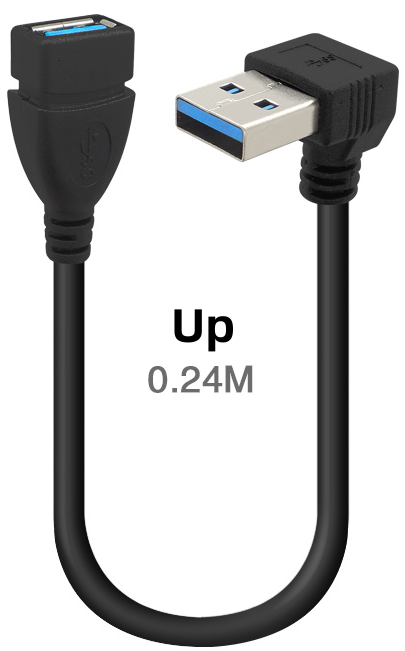 USB 3.0 ذكر إلى أنثى تمديد كابل محول العلوي والسفلي واليسار واليمين المرفقين 90 درجة USB3.0 البيانات الزاوية اليمنى