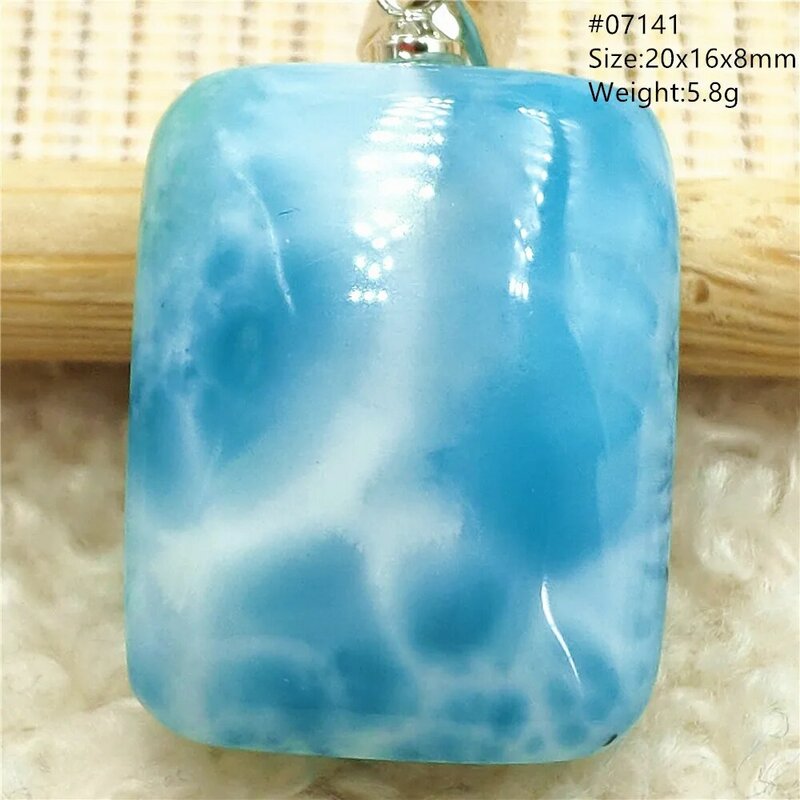 الأزرق الطبيعي لاريمار الخرز قلادة لاريمار مجوهرات نمط المياه مستطيل قلادة النساء الرجال الأحجار الكريمة AAAAAA