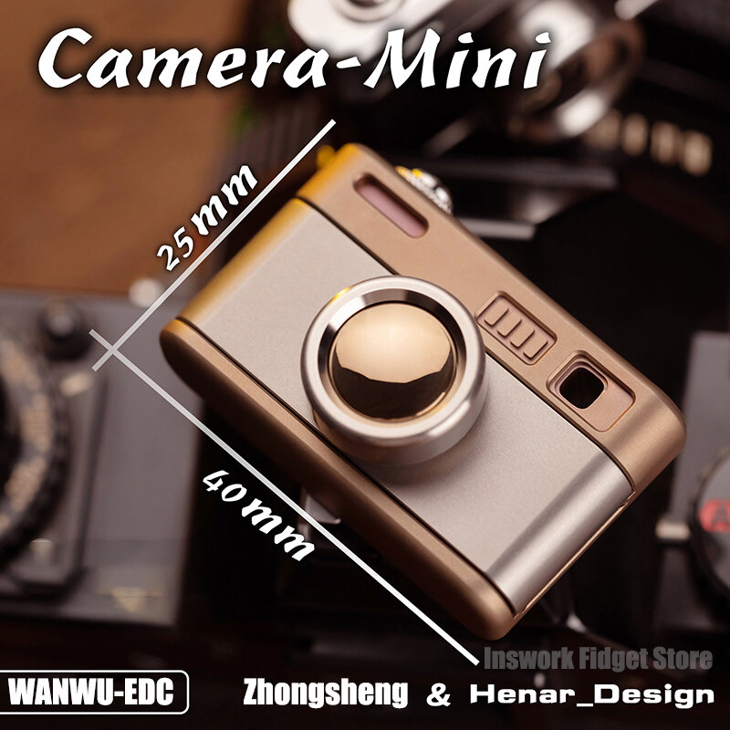 WANWU EDC كاميرا صغيرة تململ دفع المنزلق زر متأرجحة المعادن الأصلية المغناطيسي الكبار مكافحة الإجهاد لعبة