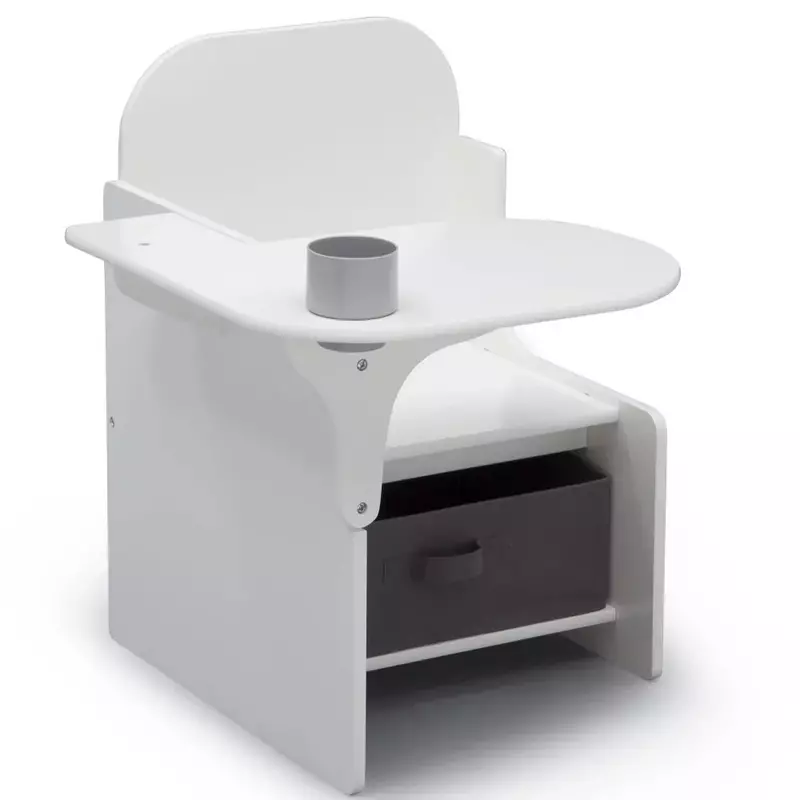 كرسي مكتب كلاسيكي مع صندوق تخزين ، لون أبيض