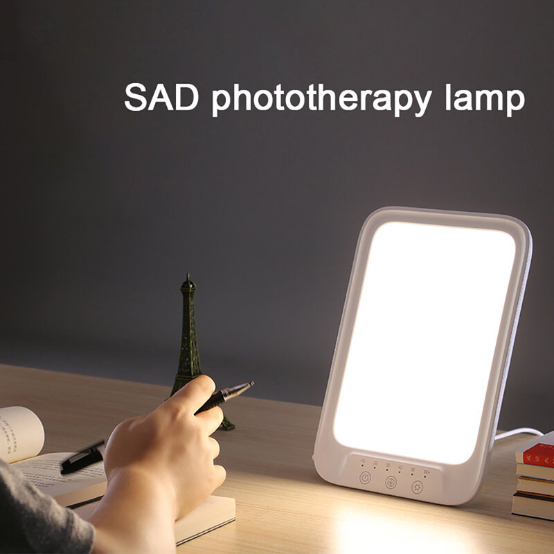 مصباح علاج led خالٍ من أشعة Uv 10000Lux ، 10 مستويات سطوع ، 6 إعدادات مؤقت للمنزل والمكتب