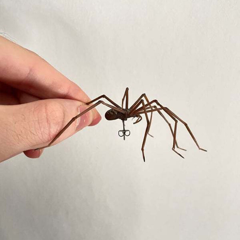 مجموعة أقراط عنكبوت بلاستيكية من ههالاين ، أقراط عنكبوت عملاقة ثلاثية الأبعاد اصطناعية ، مجوهرات مرعبة للحفلات