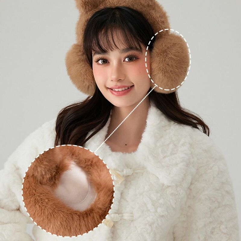 المرأة الدب غطاء للأذنين طوي لينة الأذن يغطي ، تدفئة الأذن الدافئة ، في الهواء الطلق الموضة ، الشتاء