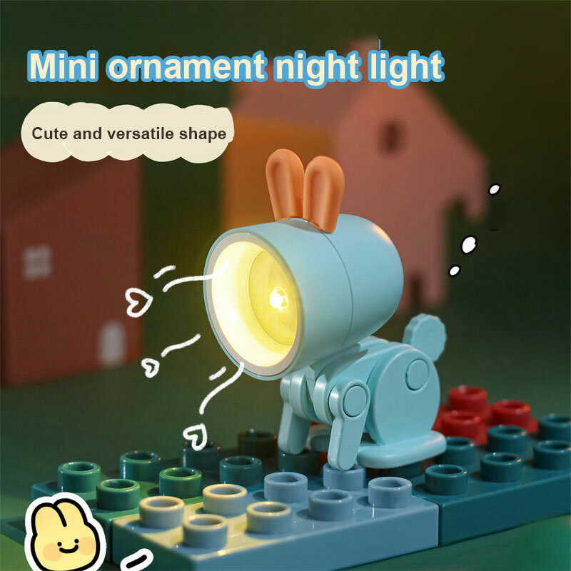 ألعاب متحولة LED ضوء ليلي صغير لطيف الحيوانات الأليفة ضوء الأطفال هدية الكرتون الحيوانات الأليفة للطي الجدول مصباح غرفة الاطفال ديكور ضوء