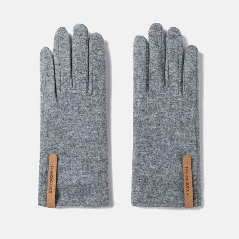 Winter Gloves 1 Pair Exquisite Opening Fingertip 3D Cutting  Women Winter Thin Style Fleece Outdoor Gloves Daily Wear