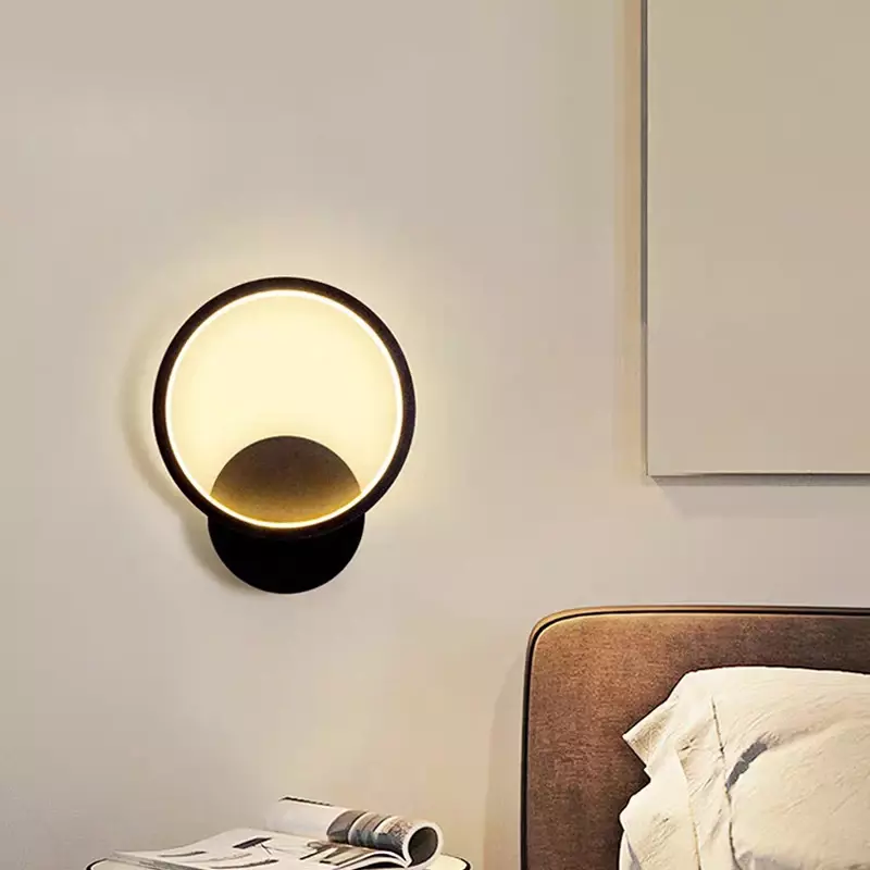 مصباح حائط LED حديث بسيط من الألومنيوم ، أضواء مستديرة ، غرفة نوم ، جانب السرير ، غرفة المعيشة ، شرفة ، ممر ، بار ، تركيبات إضاءة