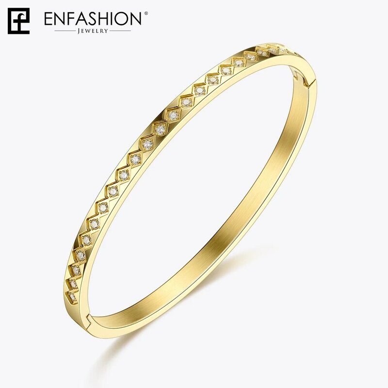 Enfashion متعدد الطبقات الكفة سوار حزب كريستال أساور الذهب اللون كومة أساور للنساء مجوهرات الأزياء بالجملة 182004