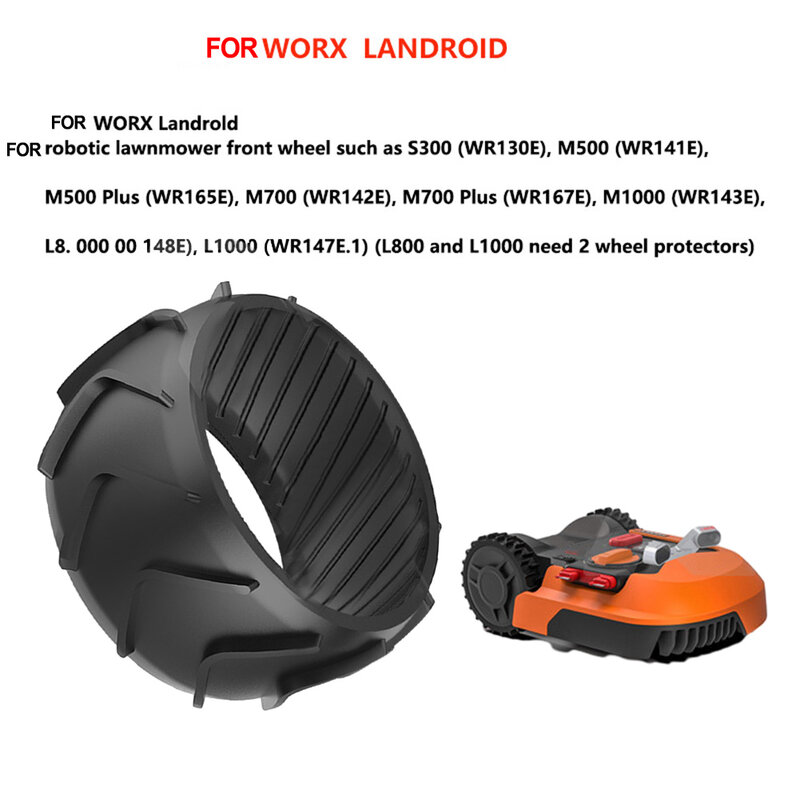 عجلة أمامية لروبوتات Worx Landroid ، حماية عجلة مطاطية سوداء ، M500 ، M700 ، S300 ، M1000 ، M700 Plus