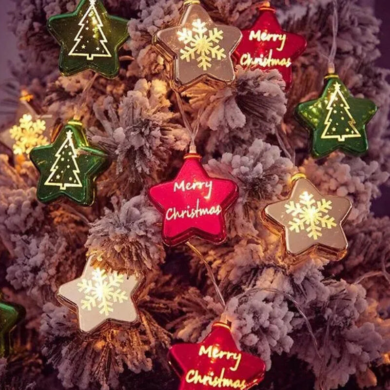 كرة عيد الميلاد مع سلاسل الإضاءة LED ، مهرجان الديكور ، ضوء الجو ، حفلة منزلية ، ديكور معلق في الهواء الطلق ، هدية طفل