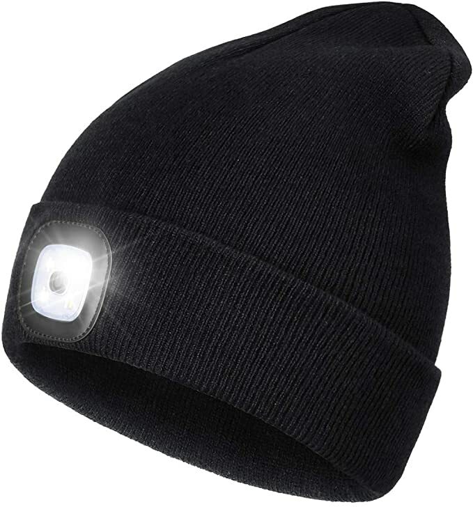 LED قبعة صغيرة مع ضوء للجنسين قبعة الشتاء الدافئة مع أضواء LED كشافات قبعة الشتاء محبوك ليلة مضاءة قبعة مصباح يدوي