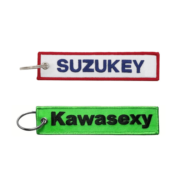 سلسلة مفاتيح التطريز JDM لدراجات كاواساكي النارية ، مفاتيح السيارة ، Kawasexy ، حلقة مفتاح البط ، هدية الموضة