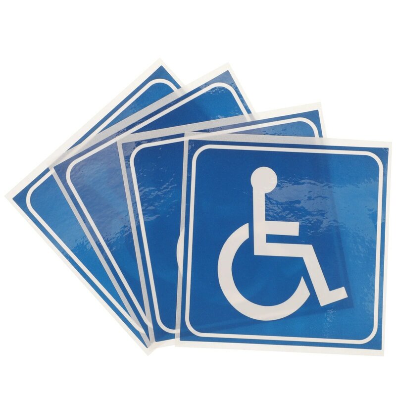 ملصقات لاصقة للكرسي المتحرك ، 4 ملاءات ، ملصق ، رمز ، لذوي الاحتياجات الخاصة