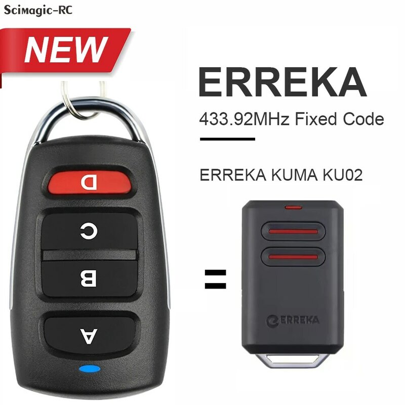 لerreka KUMA KU02 باب المرآب التحكم عن بعد 433.92MHz ثابت رمز استنساخ ERREKA 433 mhz جديد