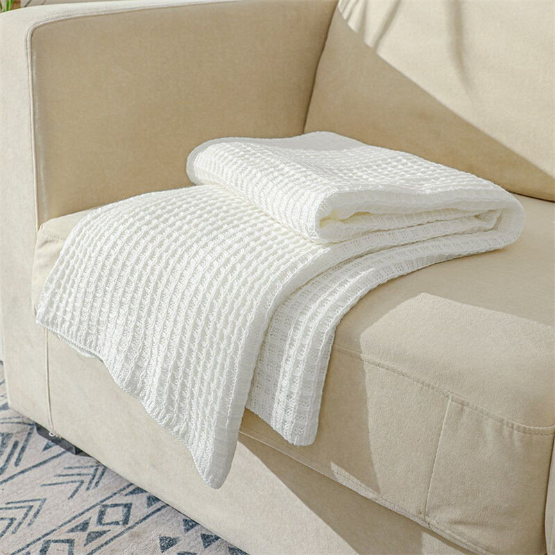 بطانية محبوكة بلون واحد ، مفرش سرير شمالي ، بطانيات مزخرفة مريحة ، ناعمة على السرير ، أريكة مكتنزة ، 150x130cm