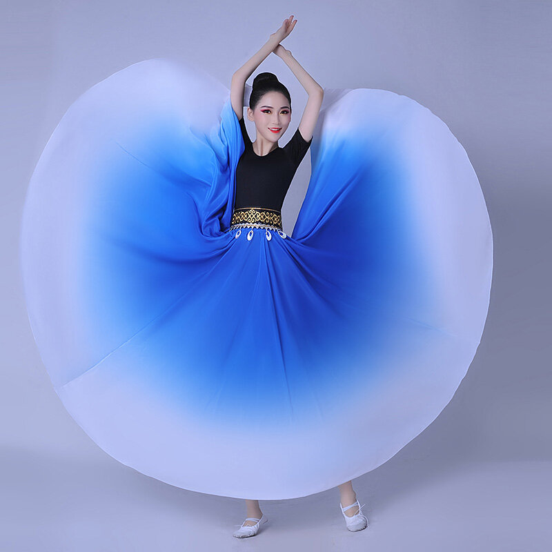 الصينية الكلاسيكية التدرج الرقص الكبير سوينغ تنورة للنساء ، أداء المرحلة ، زي الرقص ، فستان الفلامنكو ، 360 540/720