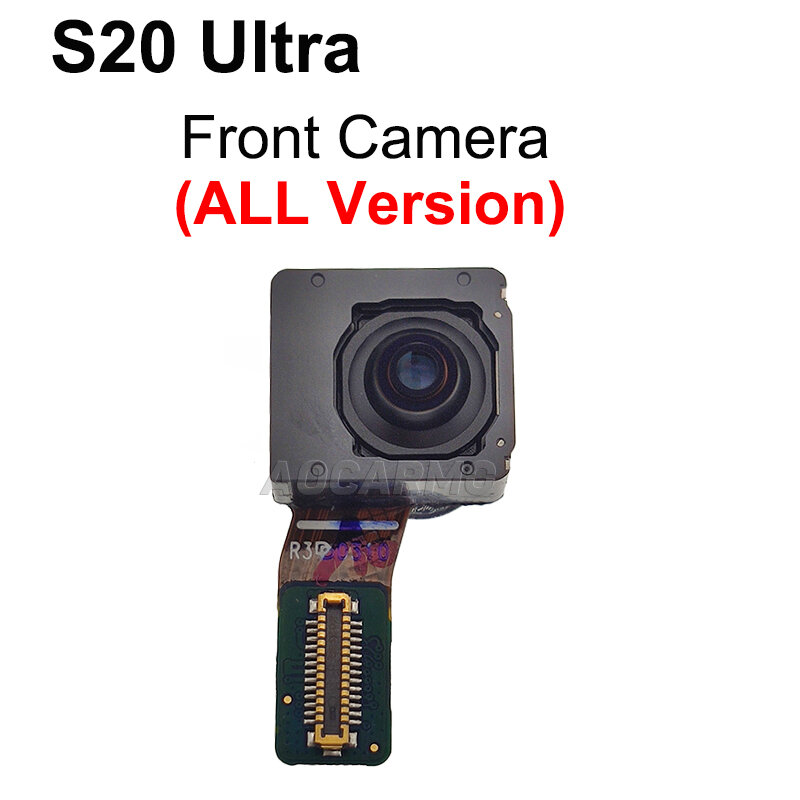 Aocarmo-وحدة الكاميرا الأمامية مع الكابلات المرنة لسامسونج غالاكسي s20 s20 + 5g زائد s20plus s20u الترا s20fe fe