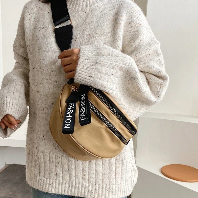 الموضة بسيطة المرأة حقيبة الصدر الصلبة أكسفورد زيبر شل حزمة الكورية نمط سعة كبيرة تنوعا حقائب كروسبودي