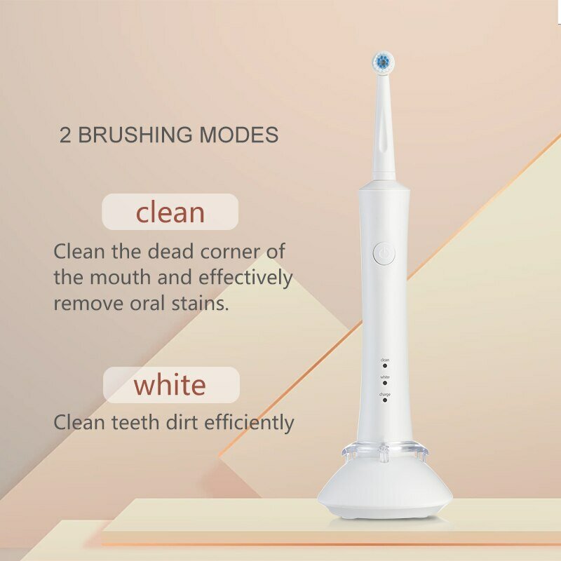 فرشاة أسنان كهربائية دوارة ثلاثية الأبعاد مستديرة الرأس للكبار من Jianpai لتنظيف حساس للمقعد شحن لاسلكي