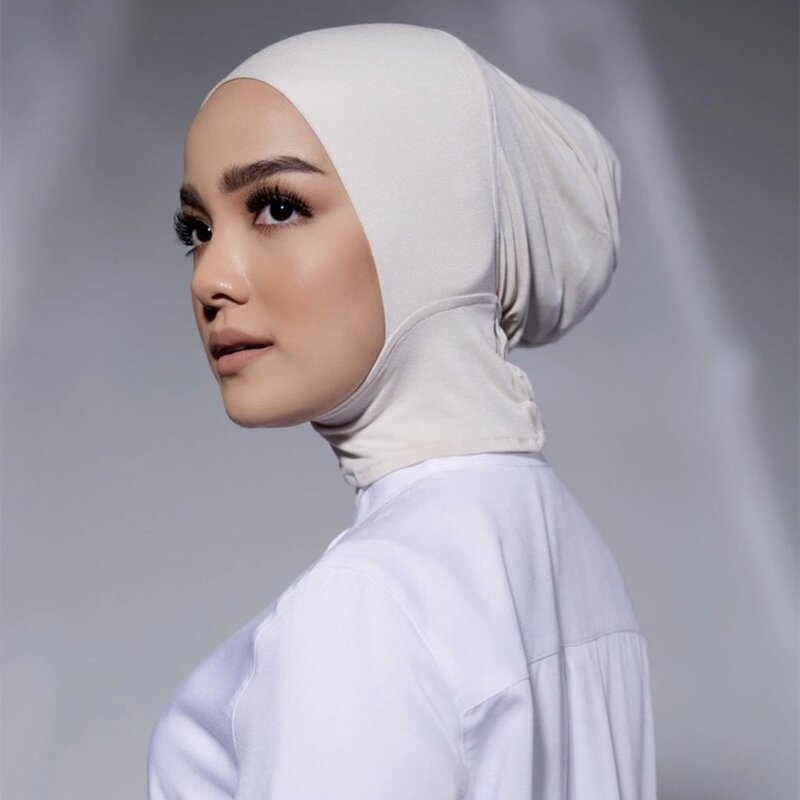 جديد الحجاب الداخلي الإسلامي بلون القطن القابل للتمدد قبعات اسلام الحجاب غطاء الرأس للنساء تحت الحجاب عمامة