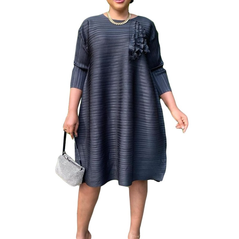 Wrinkle Summer A-line Dress African Dresses for Women 2022 Elegant Loose Robe Africaine Femme Vestidos Casual African Clothes