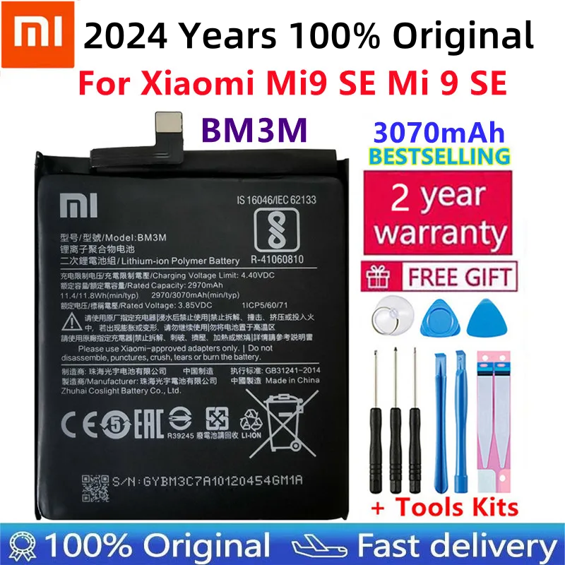 Xiao mi 100% الأصلي BM3M 3070mAh بطارية ل شاومي 9 Se Mi9 SE Mi 9SE BM3M عالية الجودة الهاتف استبدال بطاريات + أدوات