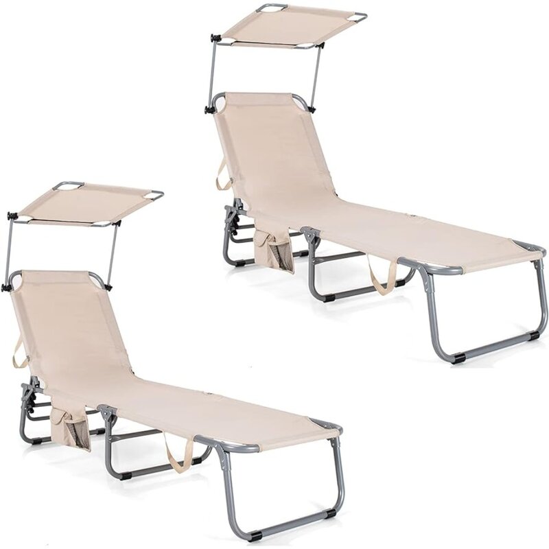 كرسي صالة كرسي محمول خارجي ، كراسي دباغة مع 5 أوضاع قابلة للتعديل