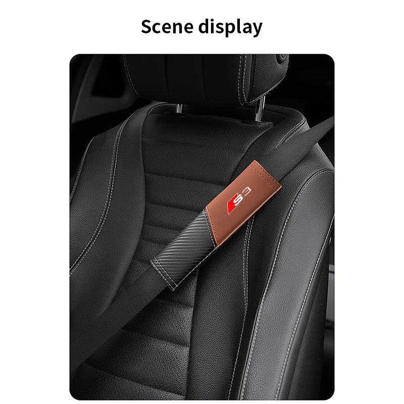 غطاء حزام مقعد السيارة وسادة الكتف ، الملحقات الداخلية لأودي S3 ، 1 *