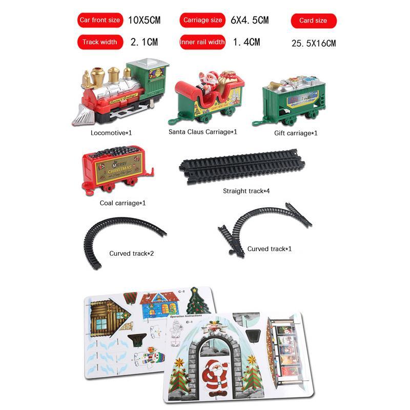 لعبة قطار عيد الميلاد الكهربائية مجموعة مع صوت خفيف ، مسارات السكك الحديدية ، ألعاب تعليمية للأطفال ، DIY بها بنفسك ، حفلة ، هدايا عيد الميلاد