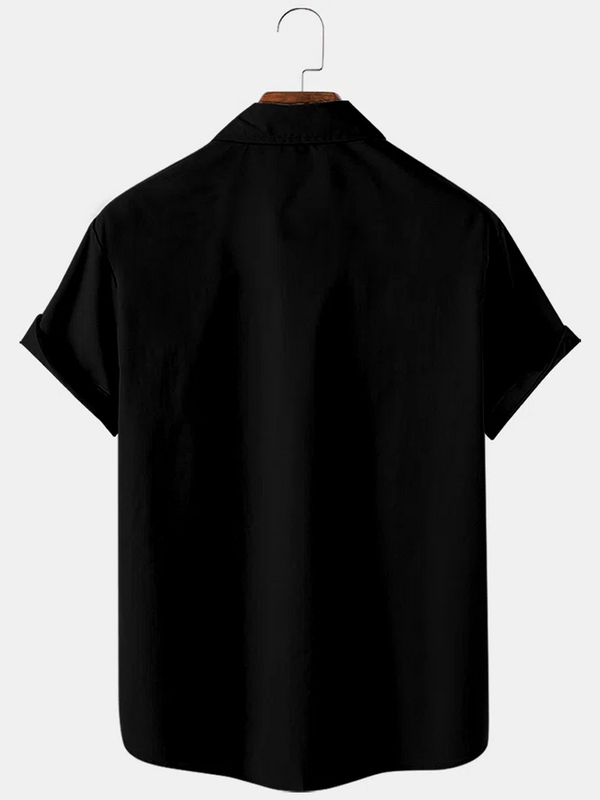 جديد الأساسية 50s نمط البولينج قميص للرجال مخطط عادية تنفس قصيرة الأكمام قمصان الصيف الشارع الشهير