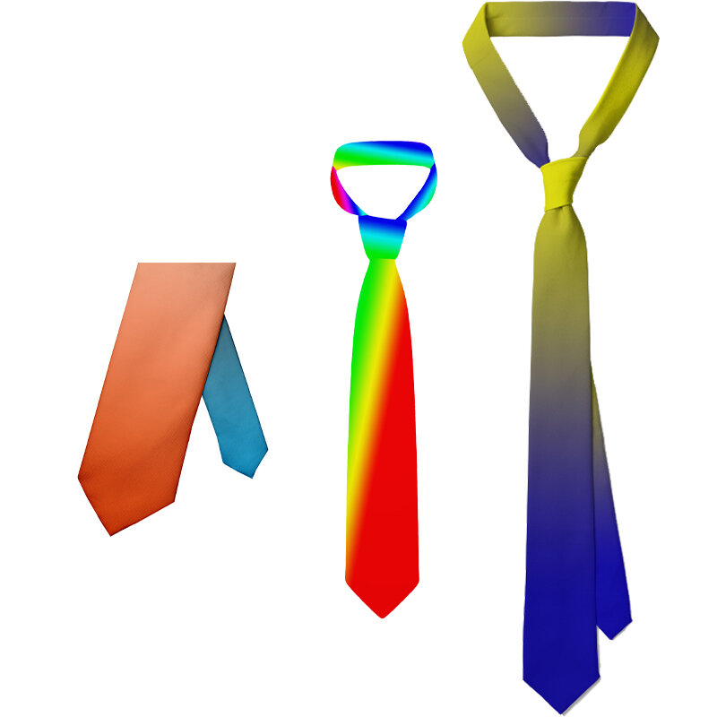 ربطة عنق رجالية ملونة بطباعة ثلاثية الأبعاد متدرجة ، ربطة عنق جديدة ، غير رسمية ، رائجة ، حفلات ، هدايا الموضة ، مرح ، 8