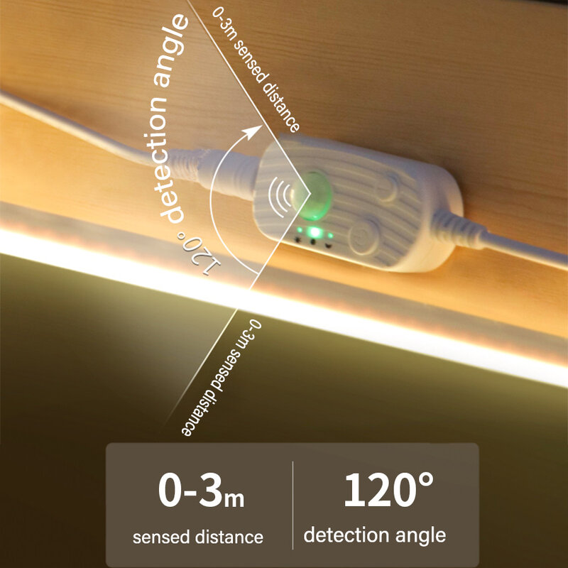 DC5V LED النيون قطاع اللاسلكية مع استشعار الحركة 120 المصابيح/م USB ليلة ضوء خزانة المطبخ الدرج خزانة السرير خزانة ضوء الجانب