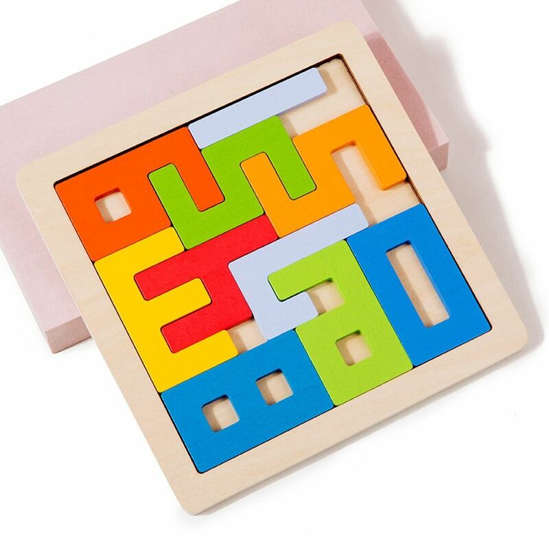 كتل خشبية ثلاثية الأبعاد للأطفال ، لعبة مونتيسوري ، التعلم ، التفكير ، التعلم ، تدريب التفكير ، الملونة ، مربع ، هدية