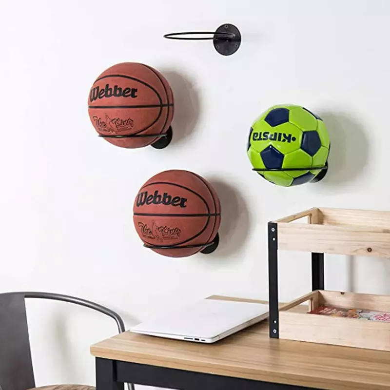رف كرة سلة مثبت على الحائط ، حديد ، رف كرة قدم ، وضع كرة قدم متعدد الأغراض ، منظم رف ، حامل عرض