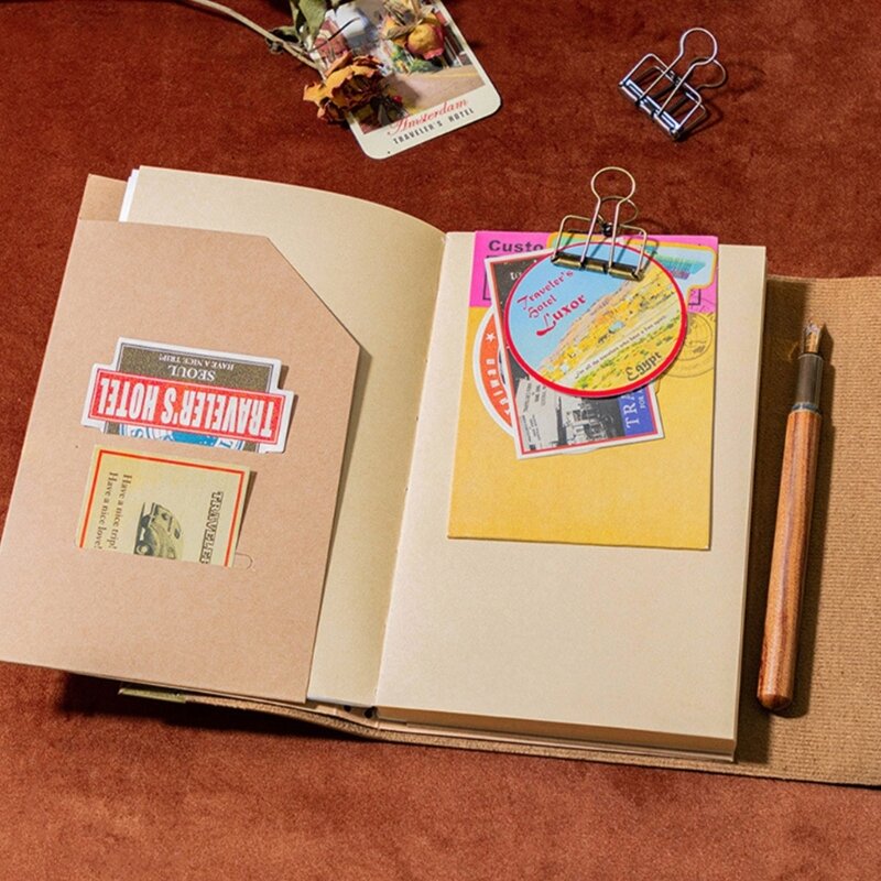 مجلة دفتر خمر بو الجلود كراسة الرسم دفاتر يوميات مجلة السفر