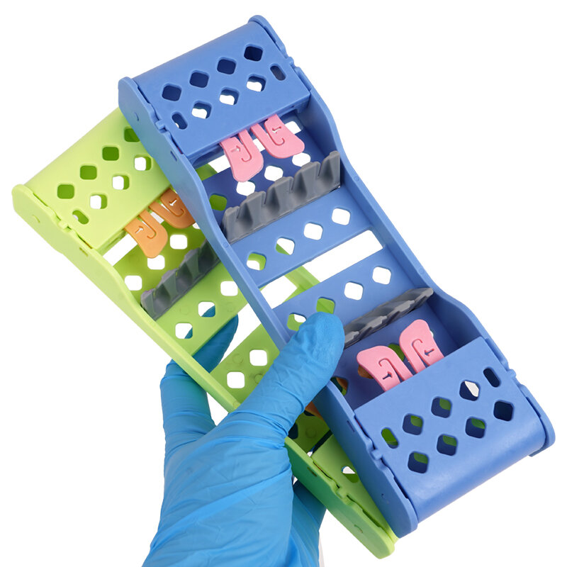صندوق أدوات أسنان قابل للتعقيم صندوق بلاستيكي ، صندوق تعقيم ، رف تعقيم ، صينية لـ 4 أدوات لطب الأسنان