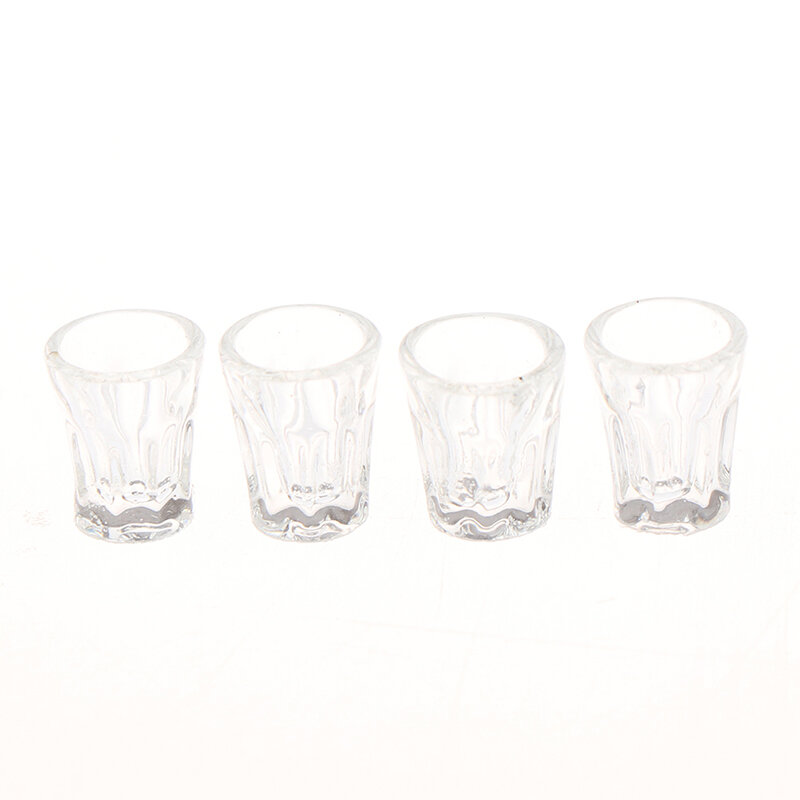 4 قطعة صغيرة الراتنج كأس شفاف محاكاة الأثاث نموذج لعب لبيت الدمية مصغرة اكسسوارات الديكور