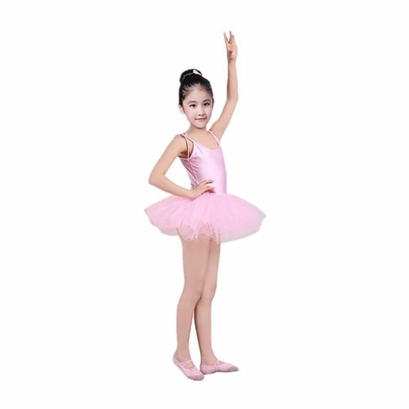 الاطفال فتاة الرقص حبال رداء رقص الباليه فستان أزياء رقص ممارسة الملابس الصغيرة الأميرة فستان منفوش