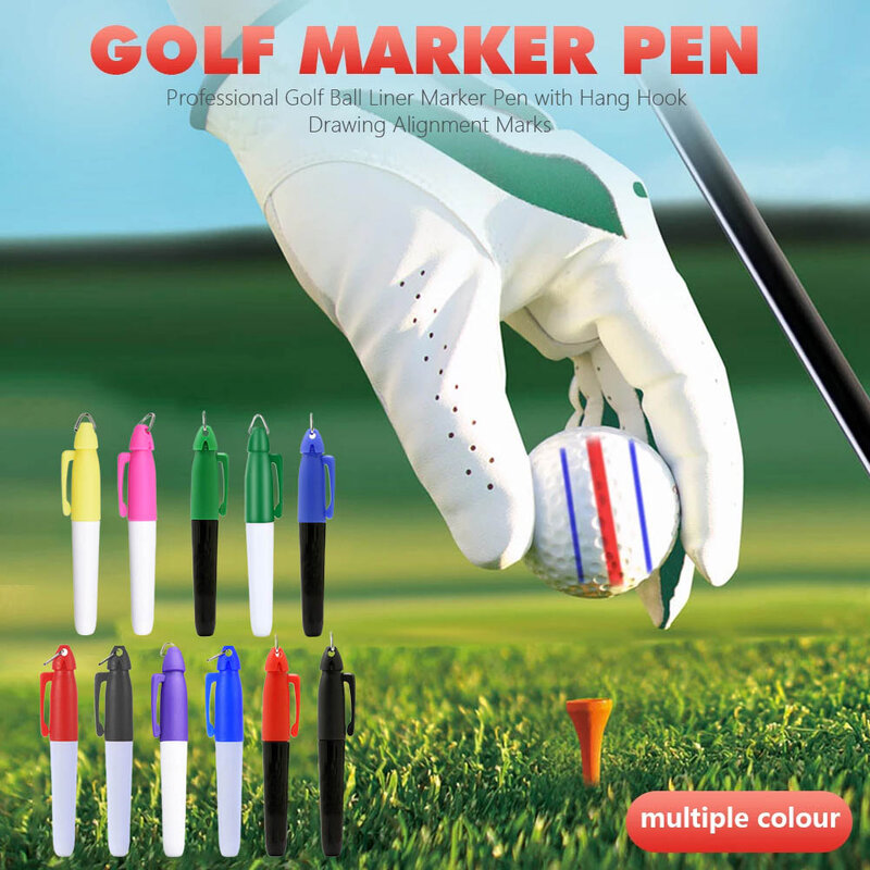 المهنية جولف الكرة بطانة علامات القلم مع شنق هوك ، رسم محاذاة علامات ، المحمولة الرياضة في الهواء الطلق أداة ل لاعب الغولف هدية