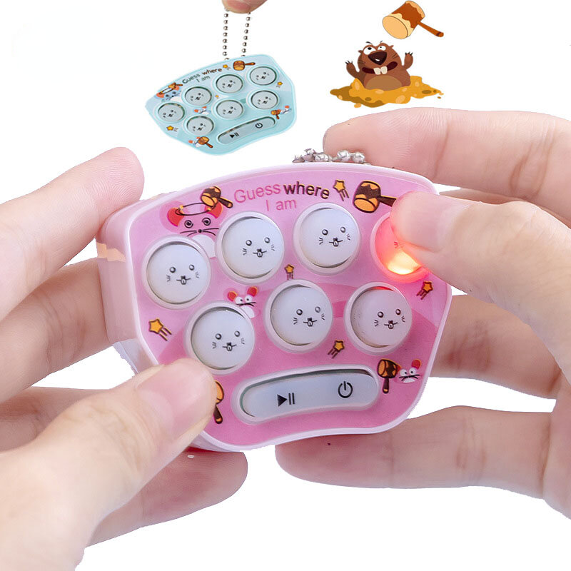 جيب صغير اجتز-أ-الخلد لعبة وحدة التحكم الكبار الأطفال الوالدين والطفل التفاعلية الترفيه لغز لطيف الكرتون لعبة مع سلسلة المفاتيح