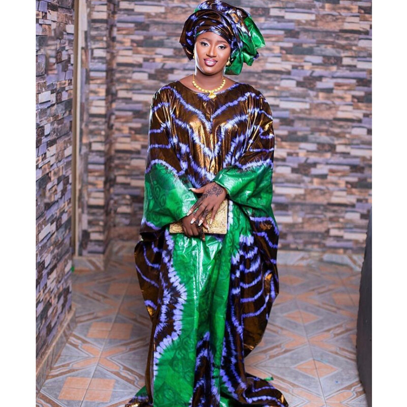 بوبو نيجيري بطباعة وشاح للنساء ، رداء ملابس غينيا ، ثوب حفل زفاف ، فساتين عروس ، أصلي ، جديد