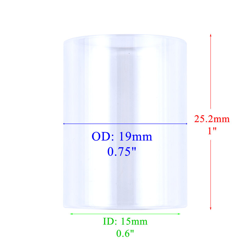 TIG10 # زجاج درجة حرارة عالية شفافة تصور مقاومة للحرارة O-خواتم ل WP9/17/18/20/26 المواد الاستهلاكية عدسة الغاز قصير