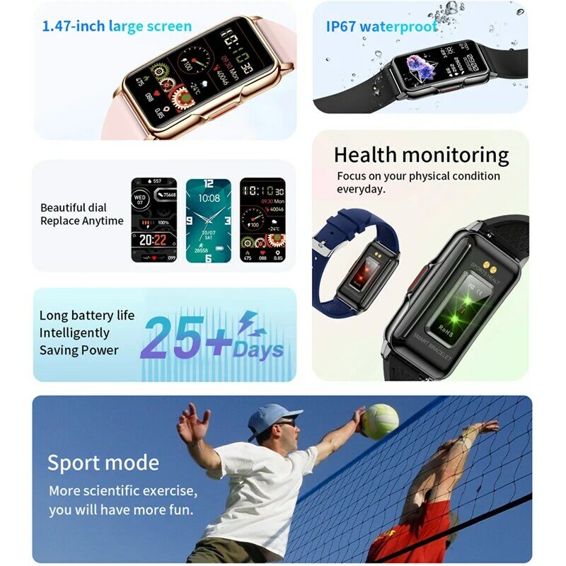 ساعة ذكية الرجال مقاوم للماء جهاز مراقبة اللياقة الرياضية معدل ضربات القلب كامل شاشة تعمل باللمس بلوتوث دعوة Smartwatch امرأة لنظام أندرويد IOS