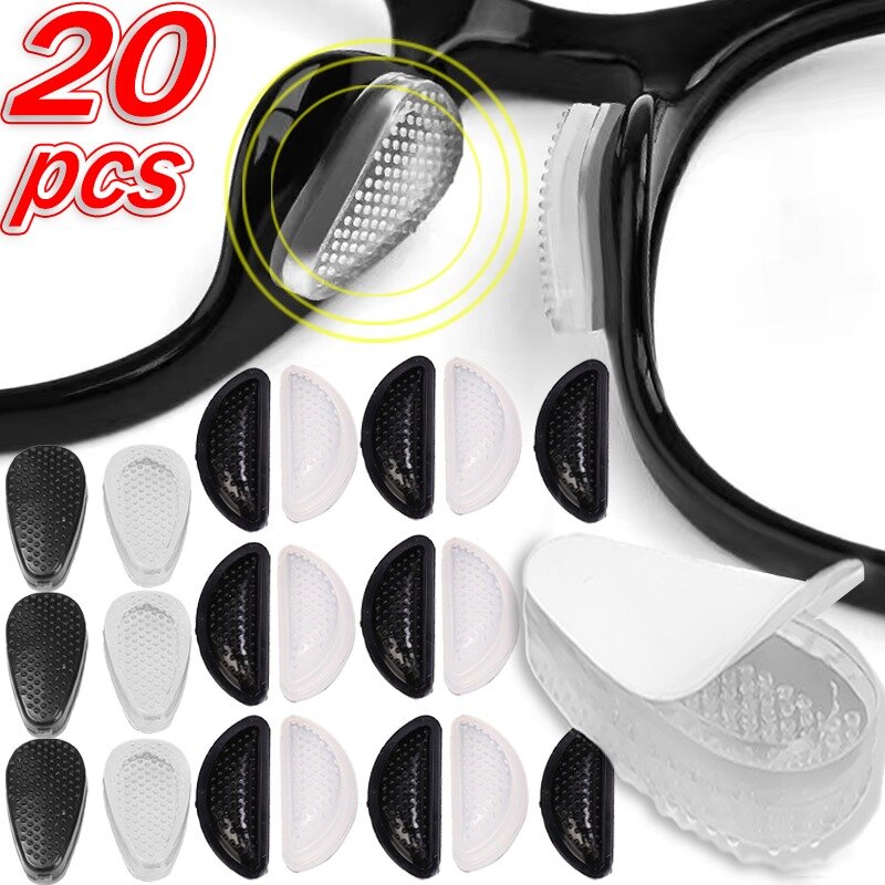 دعامات النظارات المضادة للانزلاق ، السيليكون ، النظارات غير المرئية ، وسادة الهواء ، وسادات الأنف ، شفافة ، لينة ، ذاتية اللصق ، حامل الأنف