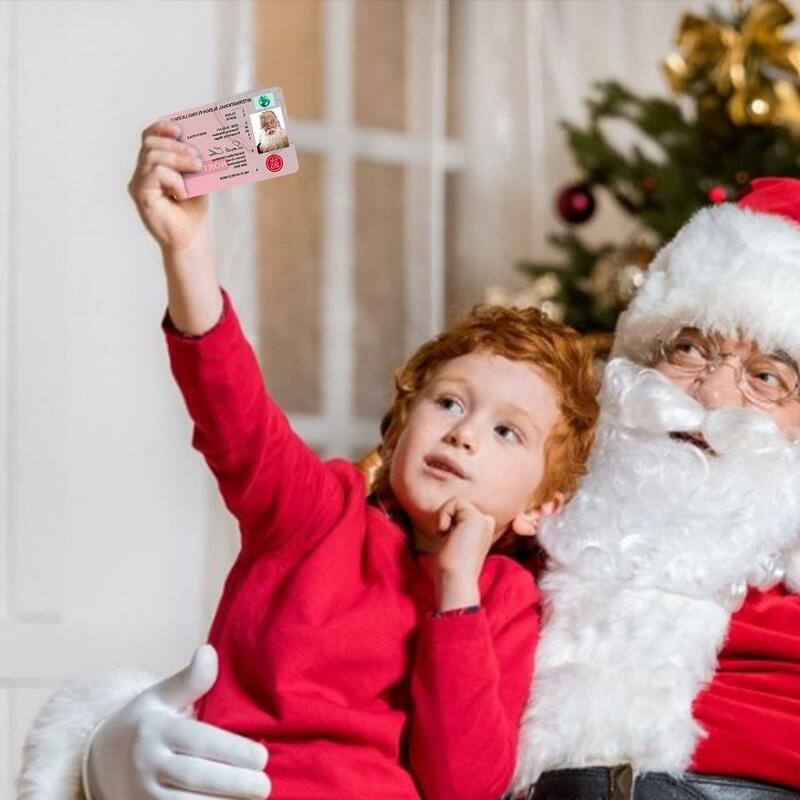 50 قطعة الإبداعية سانتا كلوز رحلة رخصة بطاقة عيد الميلاد عشية القيادة رخصة هدية الكريسماس للأطفال عيد الميلاد شجرة تزيين